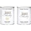 bianco Shabby CHALK PAINT Avorio (2022) & FINITURA - Pittura Shabby Chic EXTRA OPACA (1 litro) + Finitura Trasparente Opaco (1 litro)
