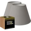 Stappa e illumina Doppio kit Paralume e Stappa e illumina per trasformare la tua lampada bottiglia con un paralume (2 Kit con paralume Grigio da 25cm)