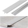 CEIEVER Alluminio Striscia di Transizione per Pavimenti 3 pezzi Profilo T in Alluminio 0,9 m × 2 cm Laminato Striscia di Soglia Profilo di Transizione per Transizioni tra Piastrelle (Argento)