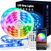 VKH Striscia LED 20 m, striscia LED RGB Bluetooth, 20 m, autoadesiva, con telecomando e app, catena luminosa a LED per camere, giochi e feste (2 x 10 m)