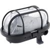 Zenitech - Oblò Ovale 60W IP44 E27 Classe II - Base in Plastica ad Alta Resistenza e Cupola in Vetro Resistente al Calore - Griglia di Protezione - Nero - 40cm