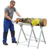 Daimann - Cavalletto Taglialegna in Acciaio Pieghevole Portata 100 kg con Profili Dentellati per Tronchi fino a 28 cm, Cavalletto per Taglio Legna Stabile per Motosega o Sega Manuale