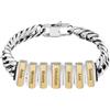 Kiddo Sky Bracciale Personalizzato a Catena Cubana in Acciaio Inossidabile con 2-8 Nomi Incisi, Bracciale Identificativo per Papà Uomo, 19/21/23 cm