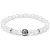 agathe création Agathe Creation - Bracciale in pietra di luna, perla centrale in argento 925, fatto a mano su misura, rif. BP022016 e Argento, colore: bianco, cod. BP022016