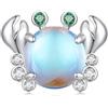 Qings Charm Granchi per Bracciali in Argento Sterling 925 Ciondolo Animali Marini Estivi Compatibile con Bracciali e Bollane per Donna