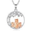 INFUSEU Collana Della Madre, Ciondolo Animale Famiglia in Argento Sterling 925 - Mamma Orsa Con Due Cuccioli, Gioielli di Moda Regalo per Mamma e Nonna