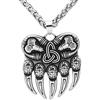TQWSVUM Collana con Ciondolo Nodo Celtico di Viking Veles Bear Paw, Uomo Acciaio Inossidabile Bear Claw Trinity Knot Berserker Amuleto, Stile Gotico Vintage Warrior Spirit Pagan Slavo