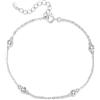 MARLION JEWELS Bracciale da donna in argento con quattro zirconi scintillanti. Bracciale in argento per donna, ragazza ideale come regalo (mamma, amiche, compleanno...) Gioielli da donna (Argento Placcato)