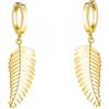 SOFIA MILANI - Orecchini da Donna in Argento 925 - Placcati in Oro - Orecchino Pendente a Foglia - E2879