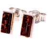 SilverAmber Jewellery Noda 8346 - Orecchini a perno in argento sterling e ambra baltica color cognac
