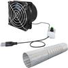 Wmqbjta Ventilatore a Parete con Porta USB, a Risparmio Energetico, per Yacht, Ventilatore da Esterno, Aspiratore per Finestre, Bagni, Soffitte, Lavanderie, Ventilatore Singolo