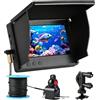 VeftBltrem Fishfinder - Telecamera subacquea da pesca, 1080PHD, display IPS da 4,3 pollici, luminosità 2000, impermeabile IP68, con cavo da 30 m, visione notturna a infrarossi, batteria da 5000 mAh, ricarica
