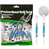 yanzisura Tee da Golf - Tee Lunghi in ABS da Golf - 50 Pezzi con Struttura A Rastrello Attrezzatura Sportiva per Palla All'aperto per Legni Ferri Ibridi Principianti Professionisti