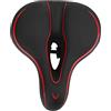 Gucagle Coprisedile per Bici Comodo Cuscino per Sella per Bicicletta con Assorbimento degli Urti con Striscia Riflettente per Mountain Bike Ciclismo Nero Rosso Pelle di Poliuretano 730g