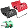 Lechengjia 2 Paia/4 Pezzi Spaziatore per Manubrio Bici, Adattatore Universale per Attacco Manubrio, Rondelle in Lega di Alluminio, Riduttore per Manubrio (Nero25,4 a 31,8 mm/Rosso31,8 a 35 mm)