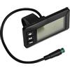 EfforPrac Display LCD GD01 a 5 pin per bici elettrica, schermo impermeabile 24 V 36 V 48 V con retroilluminazione, monitoraggio della velocità in tempo reale compatibile con controller JN E-Bicycle