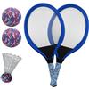 Genérico Racchette da tennis per bambini, set di racchette da allenamento da badminton, 54 x 27,5 cm, 1 paio di attrezzature interattive per esterni, in rete ABS, per genitori e figli, con palla a volanti