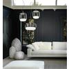 Vistosi Jube SP Lampada a Sospensione Oro satinato 2 Cristallo trasparente SP S Ø 180 H. 170 LED 3000 K DIM 3