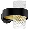 VISTOSI ARMONIA Lampada da parete — design Francesco Lucchese Ottone satinato Cristallo trasparente
