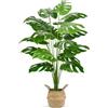 Der Rose Piante finte alte 111,8 cm con cesto, grandi piante artificiali di Monstera per interni, facile da montare, per esterni, ufficio, soggiorno, camera da letto, casa, appartamento