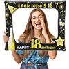 POPOYU Cornice per foto e selfie gonfiabile in nero e oro per il 18° compleanno, accessori per la cabina fotografica del 18° compleanno, gigante divertente cornice gonfiabile nera e oro per regali di
