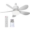 Vulaop 52CM Ventilatore da soffitto con luce e telecomando, ventilatore da soffitto a LED E27 regolabile a 3 velocità e 3 colori, silenzioso apparecchio ventilatore per soggiorno camera da letto