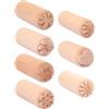 Kaslaider 7 Pezzi Colonna Timbri in Legno Naturale per Ceramica Francobolli Timbro in Legno Forma Fiori e Cuore Timbri In Argilla Ceramica Floreale In Legno Colonna per Argilla Scrapbooking Fai Decor