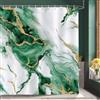 Bonhause Tenda Doccia Marmo Verde Oro Ombre Moderno Astratto Lusso Tende per Doccia in Poliestere Impermeabile Antimuffa Lavabile Tende Bagno 180 x 180 cm con 12 Ganci
