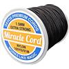 Miracle Cord Cordoncino in nylon intrecciato multiuso extra forte, 1,5 mm, per riparazioni con campanelli a vento, creazione di gioielli e artigianato (nero, 91 metri)