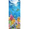 A.Monamour Adesivo Porta Autoadesiva Mondo Marino Sottomarino Pesce Tropicale Barriera Corallina Delfino Tartaruga Vinile PVC Adesivi per Porte 3D Pellicola Adesiva Poster Sticker Murale Parete
