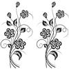 duoyif Sticker Da Muro Fiore Nero 2Pezzi Adesivi Murali Fiore Vite Nera Adesivo Da Parete Silhouette Fior Nero Decorazione Murale Bambini Camera Da Letto Asilo Nido Soggiorno Ufficio 26x57cm