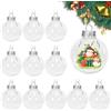 Spetsbst - 8 cm Palline di Natale Trasparenti da Riempire, 12 Pezzi, Palline per Albero di Natale in Plastica, Palline Riempibili per Fai da Te, Decorazioni per Albero di Natale per Natale, Festa