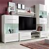 Lechnical Mobile TV a Parete Con Vetrina 5 Pezzi, Illuminazione LED Bianco, Moderno Soggiorno Salotto Porta TV