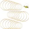 Bhina 24 Pezzi Anelli a Cerchio in Legno di Bambù, Floreali di Corona in Bambu, Dream Catcher Cerchio Rotondo in Legno, per Bricolage,Macramè,Ghirlande Nuziali,Artigianato da Appendere,8Misure,8-26cm