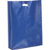 Generico BUSTE 40 +10 x h 60 cm. BLU GRANDI SHOPPER SACCHETTI FUSTELLA FAGIOLO ROBUSTO RIUTILIZZABILE 60my con Manico a Soffietto ((kg. 1,5 circa 50 pz))