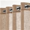 Woaboy 2 pezzi Tende di lino traslucido Tende moderne decorative a occhiello per il soggiorno e la camera da letto 140x260 cm Farina d'avena Beige naturale