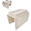 HERCHR Portaoggetti per bracciolo del divano, Antiscivolo Porta Caddy Supporto per Sedia con 5 Tasche, Vassoio da Divano Multifunzionale per Telecomando, Borsa Appendere Braccioli Divano per Riviste(Beige)