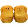 Duuclume 2 statuette Golden Retriever, statuetta in legno intagliata a mano, simpatica scultura a forma di animale regalo per gli amanti dei cani, decorazione per la casa e la scrivania