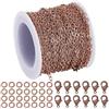 SOFPLATE 32.8 piede/10 m Catena di Cavi per La Creazione di Gioielli Catena di Collegamento Kit per La Creazione di Gioielli In Ottone 3.2 x 2.5mm Rame Rosso Rotolo Catene Rolo Connettori Collegamenti