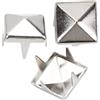 Hztyyier 400 set di borchie a punta quadrata a quattro ganasce, rivetti a punta in pelle fai-da-te borchie a punta quadrata rivetti borsa abbigliamento in pelle scarpe rivetto(4mm-Argento)