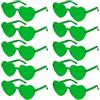 SelfTek 10 occhiali da sole a forma di cuore verde senza montatura occhiali colorati per feste d'amore multipack trasparenti colorati moda Funky occhiali per donne uomini
