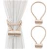 Coolpeen, Fermatende Magnetici Decorativi, Confezione da 2, 45,5 cm, per Tende Sottili o Trasparenti (Beige)