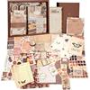 MoonSing Set di Accessori per Scrapbooking, 345 Pezzi Adesivi Estetici Bullet Journal con A6 Griglia Notebook, Vintage Scrapbook Stickers Kit Carta Decorativa per Diario, Taccuino, Album