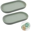 XIANJIA 2 vassoi decorativi in ceramica, per bagno, cucina, sala da pranzo (verde)