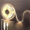 Clearhill 2 PACCHETTI Fita LED COB USB 5V con Interruttore Regolabile, 2M, Bianco Caldo 4000K, 320 LED/M, 8mm, IP20, Cavo USB 1.5M, Decorazione Interna DIY