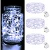 btfarm 3 pezzi/3 modalità, catena luminosa a LED, a batteria, 2 m, 20 LED, con batteria, per feste, Natale, fai da te, matrimoni, decorazione interna (bianco freddo)