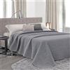 Vionara Home Trapuntino Estivo Matrimoniale, Copriletto Tinta Unita Bicolore, Grigio | Copriletto Trapuntato Leggero in Morbida Microfibra, Double Face, Imbotittura 80gr/mq, Made in Italy
