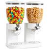 Bcuuozeeing Dispenser per cereali da banco 2L, contenitore ermetico per l'organizzazione della dispensa, set di contenitori ermetici per cereali, riso, chicchi, dolci (doppio 4L bianco)