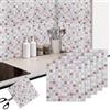 Gexuamz Piastrelle Adesive Murali 3D Impermeabili - Mosaico Rosa Autoadesivo per Cucina Bagno - 5 Pezzi 25x25 cm - Rivestimento Parete Effetto Mattonelle - Rinnovo Facile Fai da Te