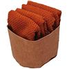 Maison sucrée Cestino con 4 Lavette in Spugna 100% Cotone cm 30x30 450 Grammi a m/q, Arancio Bruciato